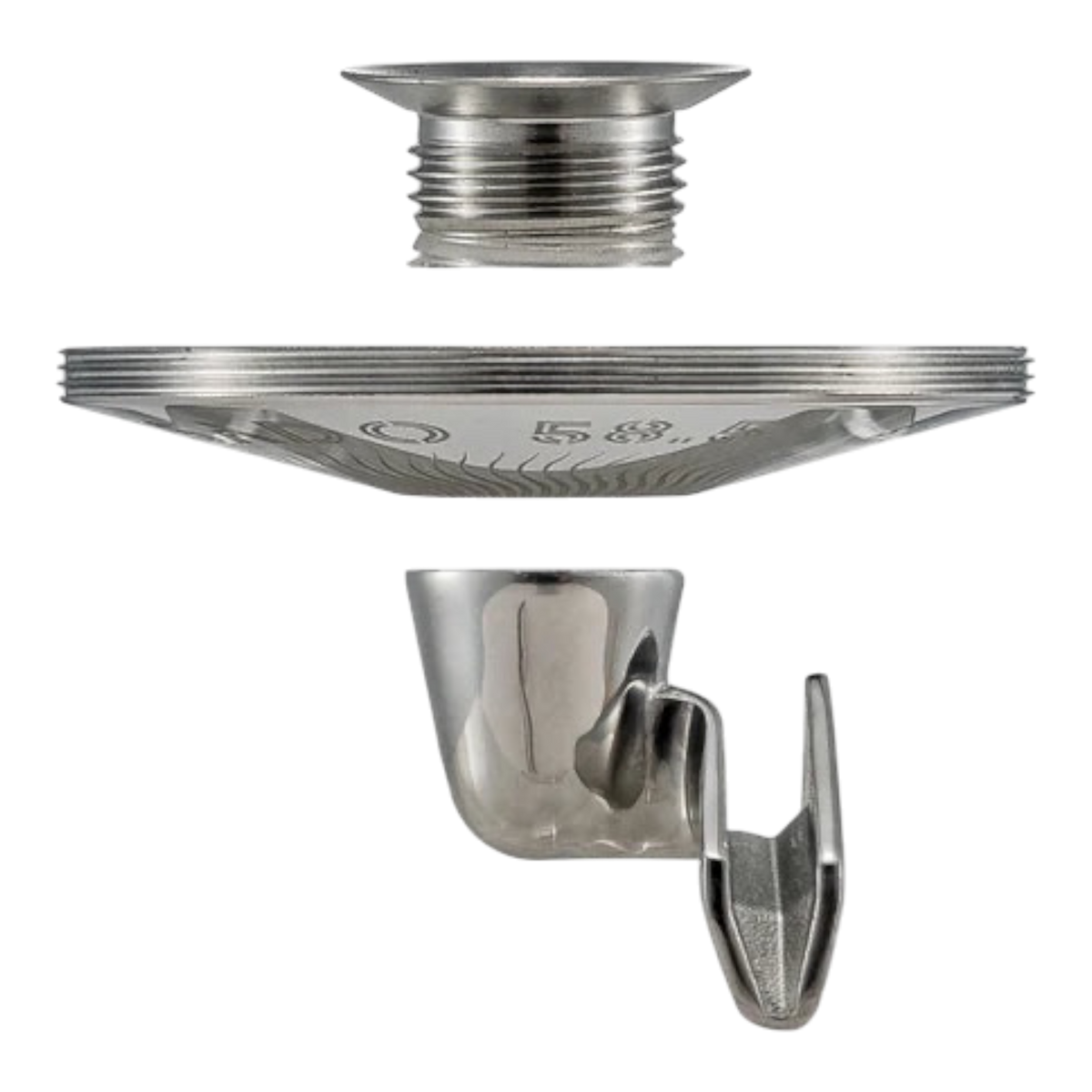 Hybrid Portafilter für E61, schwarz-silber