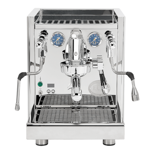 Kaffeekontor Bayern ECM Technika VI Dualboiler Espressomaschine aus poliertem Edelstahl mit zwei Manometern