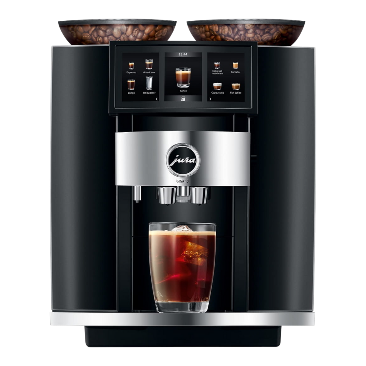 Kaffeekontor Bayern JURA GIGA 10 automatic coffee machine with dual bean hoppers and large touchscreen display