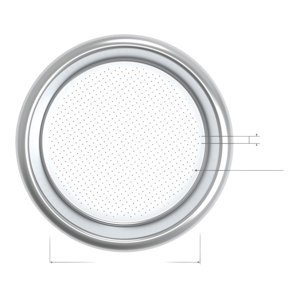 Kaffeekontor Bayern Pesado EP electropolished 58mm stainless steel espresso basket with precision hole pattern