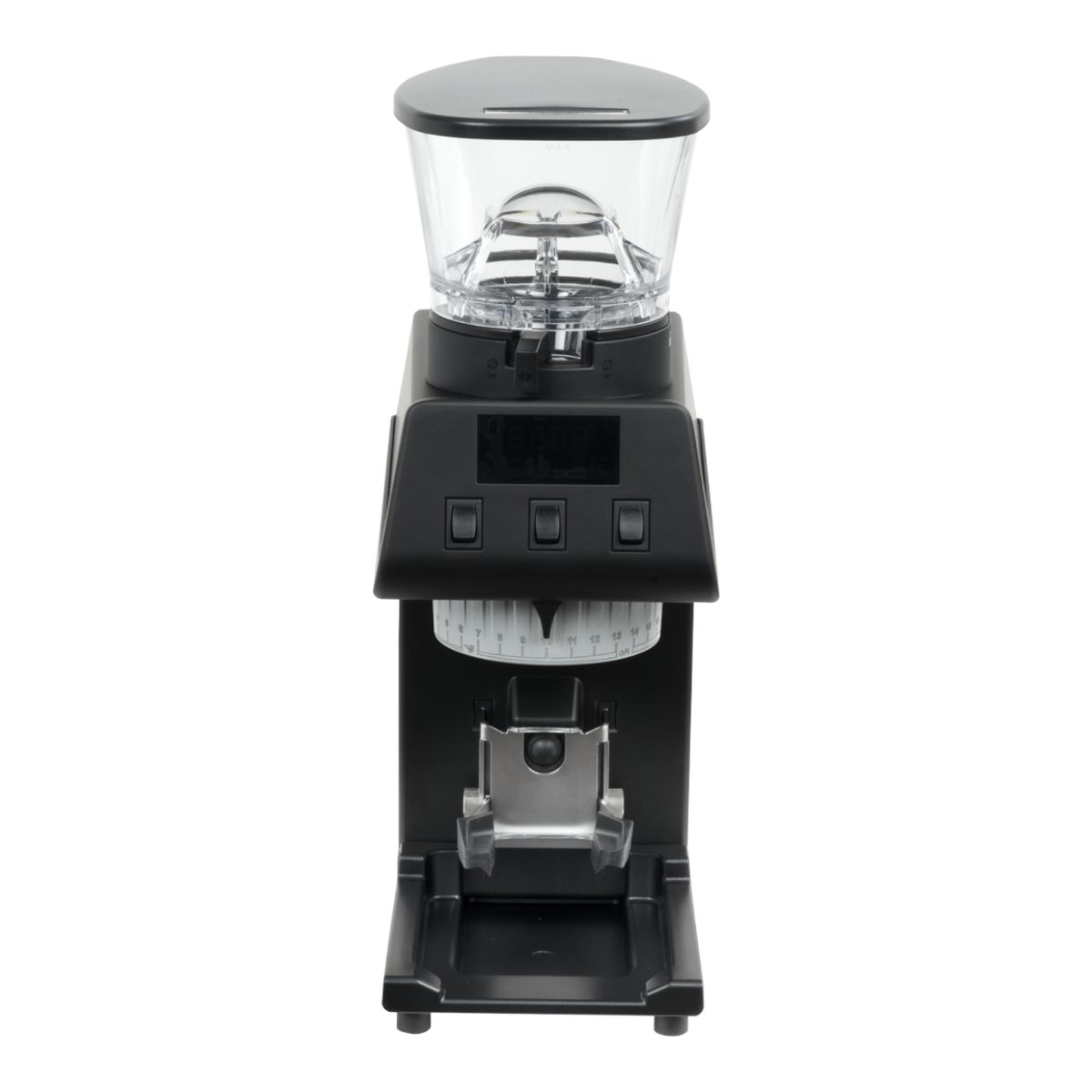 Kaffeekontor Bayern La Marzocco Pico Espressomühle in Schwarz mit konischem Mahlwerk und digitaler Dosierung